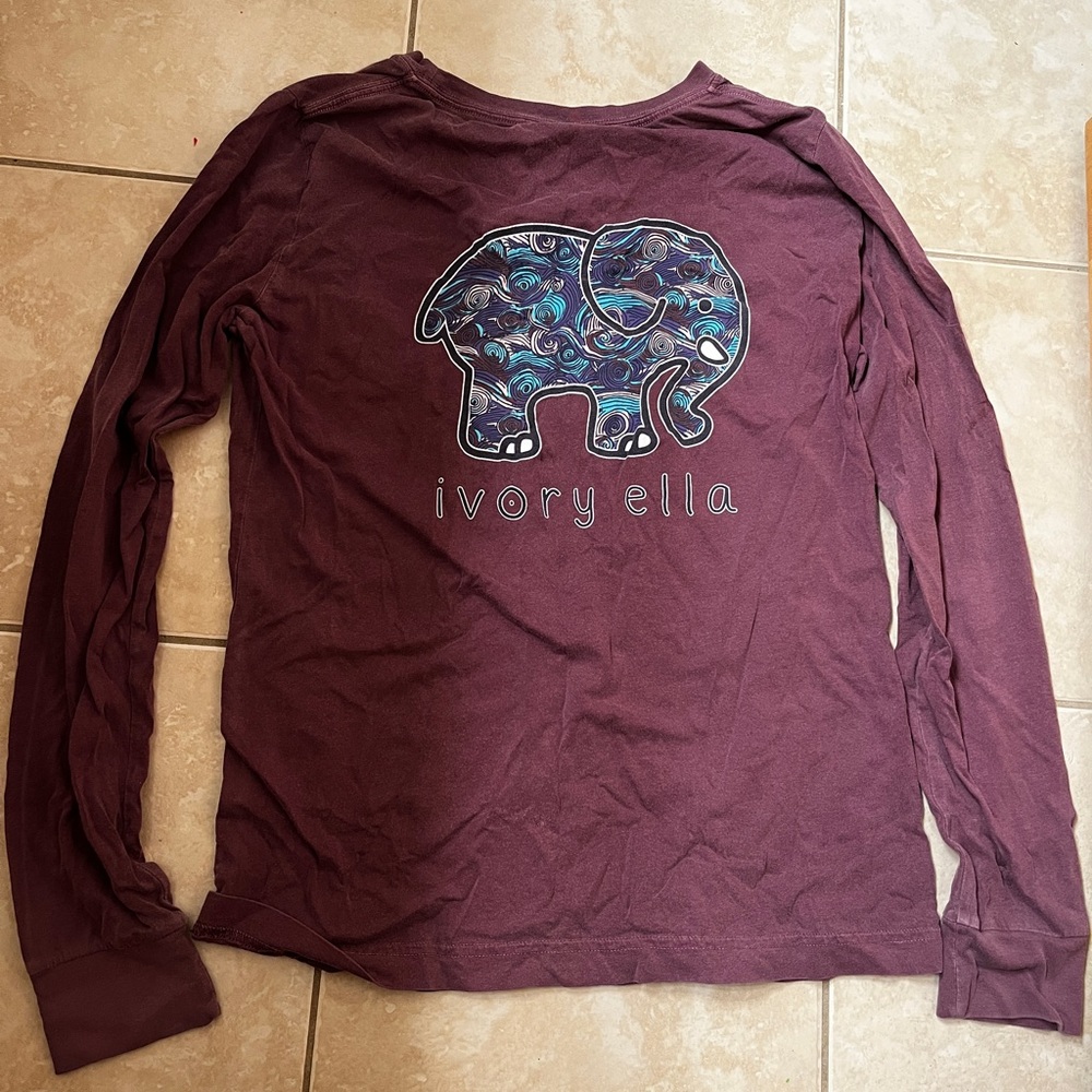 Ivory Ella Purple Long Sleeve T Shirt Size Medium